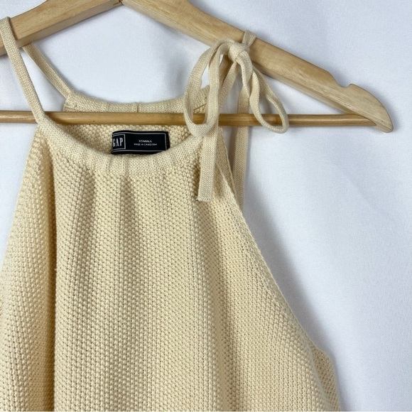 Gap Beige High Neck Tie Strap Knit Tank Top XS - Picture 3 of 3